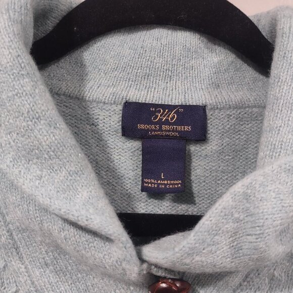 Brooks Brothers Lambs Wool Blue Sweater Size Large - Picture 3 of 6